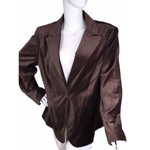Apostrophe sz 18W💕NEW💕 Lux Chocolate Velvety Blazer Jacket Button Women's